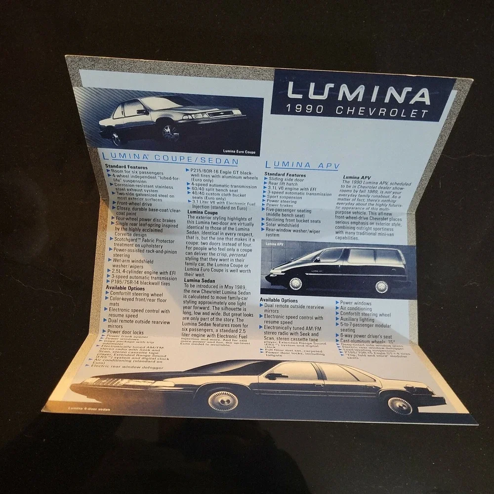 1990 Chevrolet Lumina and Van‎ Original Sales Brochure Folder